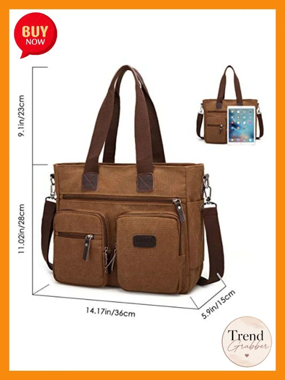 Women Canvas Satchel Handbag Top Handle Shoulder Bag Crossbody Tote Travel